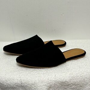 Garnet Hill Essential Iris Mules Black Leather Suede